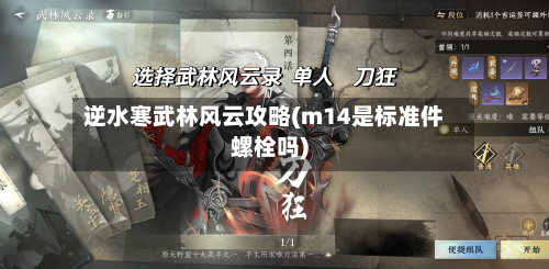 逆水寒武林风云攻略(m14是标准件螺栓吗)